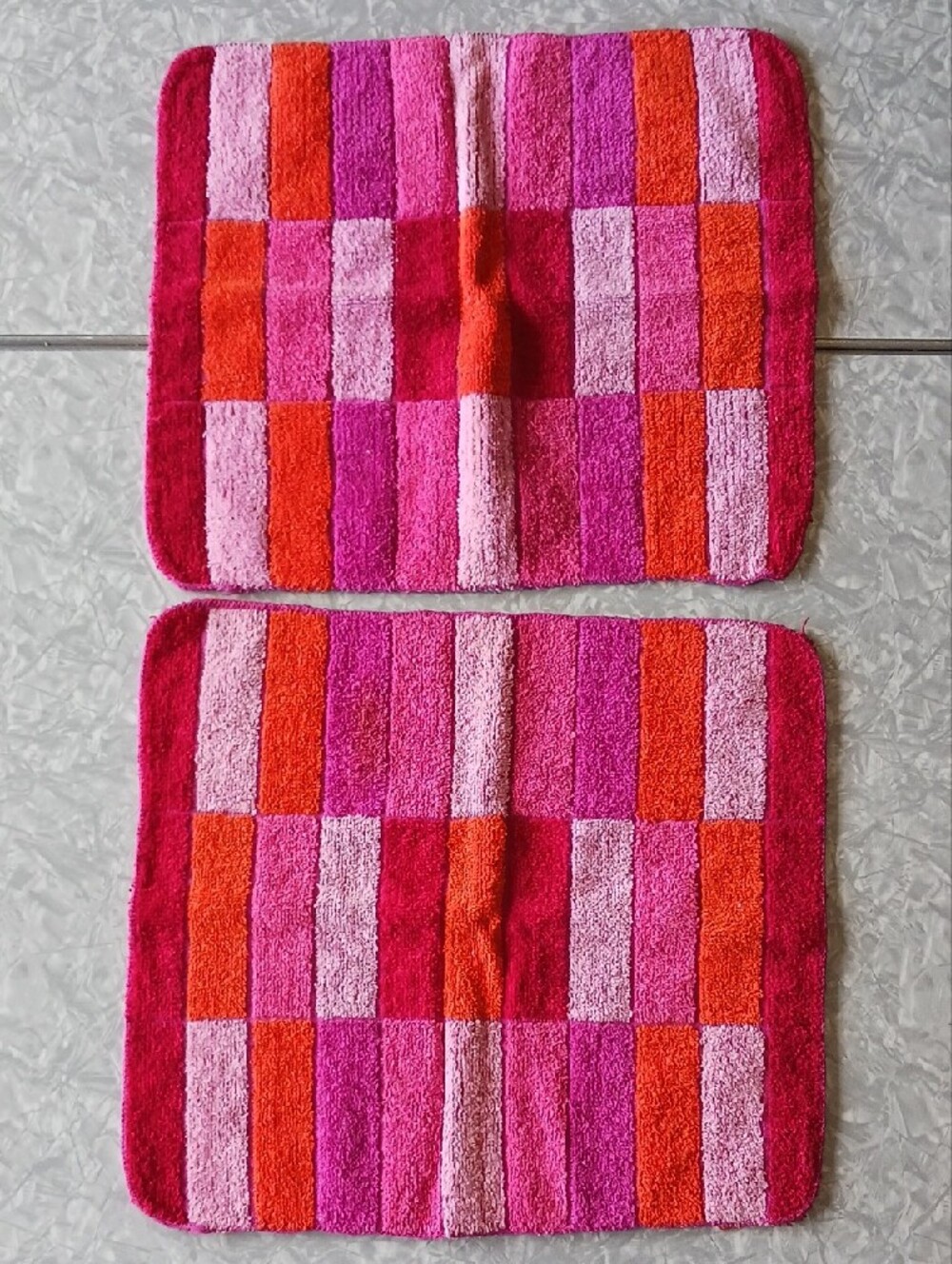 Sears~ 2 Vintage Pink & Orange Towel Sets - Picture 3 of 12